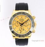 (EW) Swiss Copy Rolex Daytona 116518 Champagne Dial Ceramic Bezel Oysterflex Rubber 7750 Movement